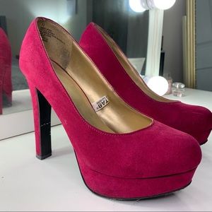 🌻Massimo Suede Fuchsia Pink Platform High Heels